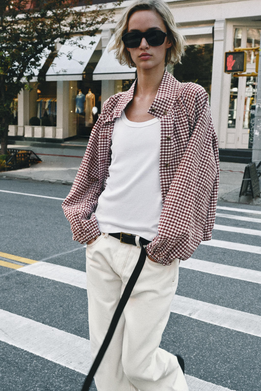 CHAQUETA CUADROS / Crudo / Granate - Zara фото 6