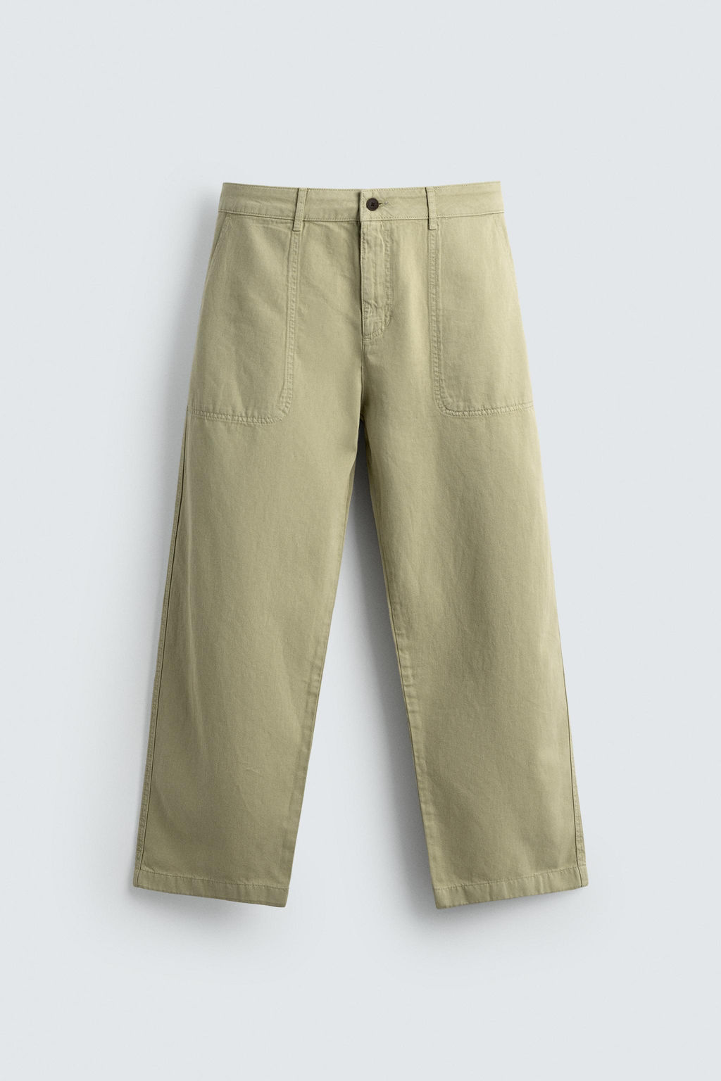PANTAL?N STRAIGHT FIT LAVADO / verde lavado
