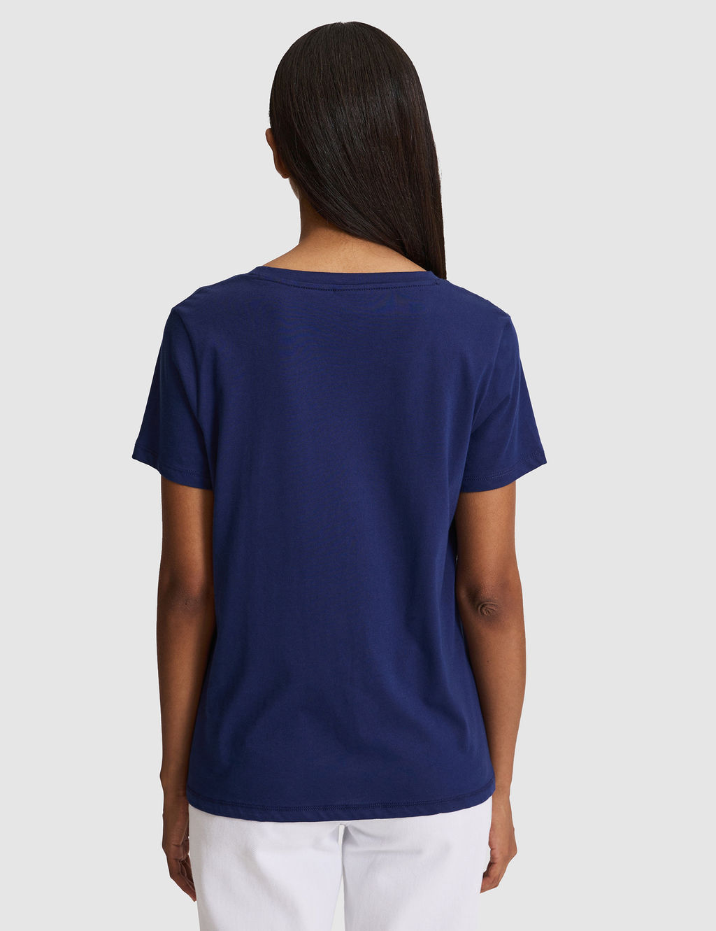 Lacivert Regular Fit V Yaka Basic Ti__rt