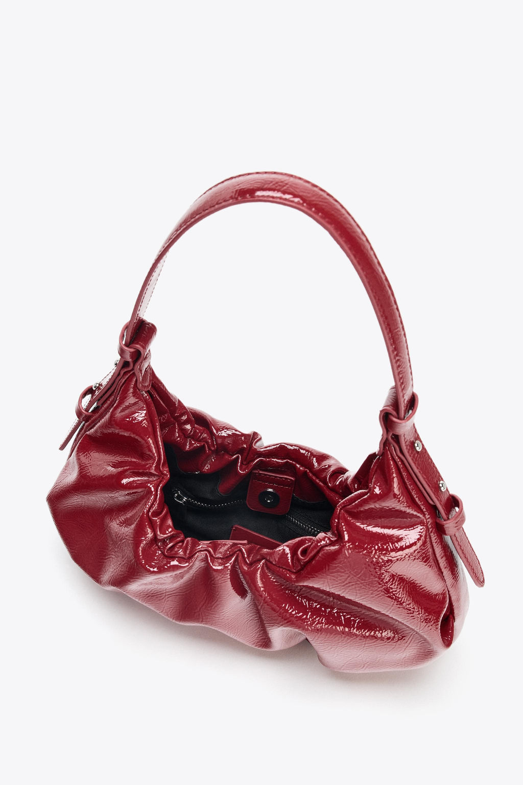 CRACKLED EFFECT GATHERED BAG - Zara фото 6