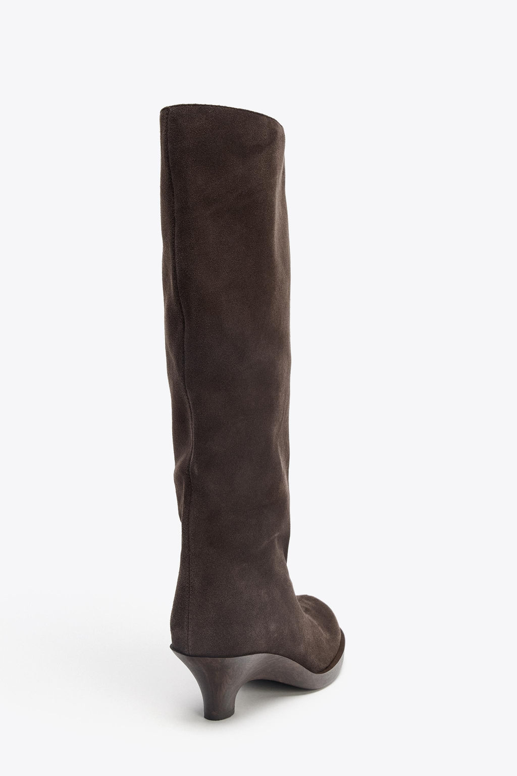 SPLIT SUEDE KITTEN HEEL BOOTS - Zara фото 6