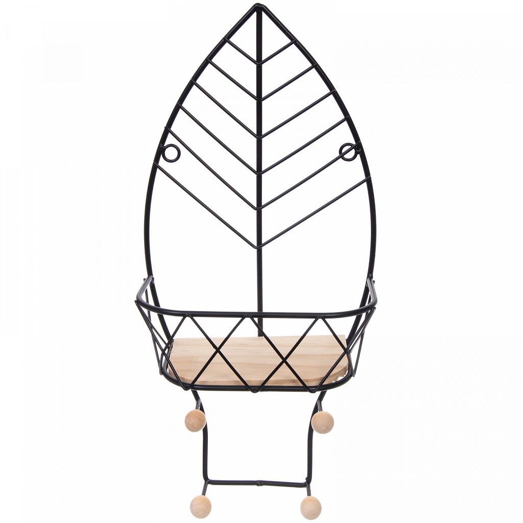 Цена за 2 шт. Ключница настенная металлическая "ЛОФТ ВОСТ", лантана, цвет чёрный, 19.5*10*41см (коробка)