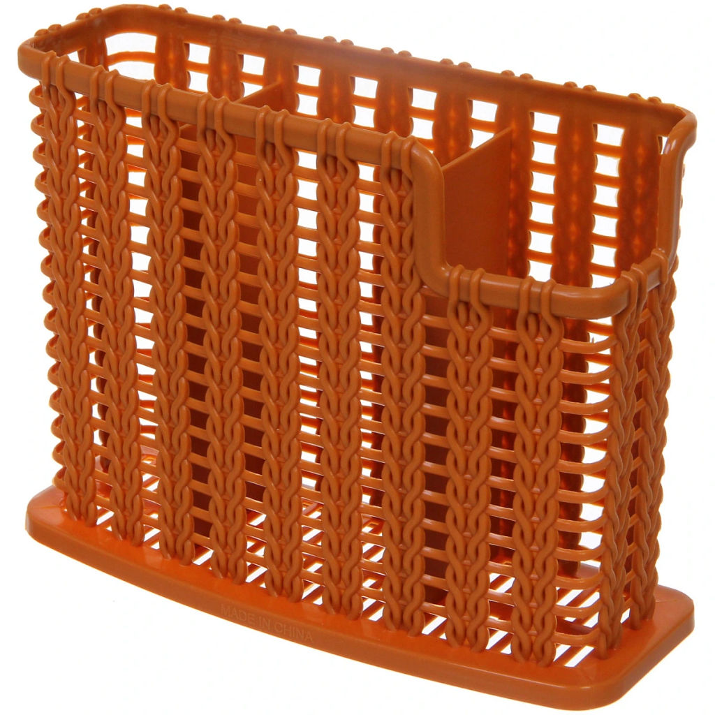 Цена за 2 шт. Подставка для столовых приборов пластиковая "Косичка" 18,5*14*6см 3секции