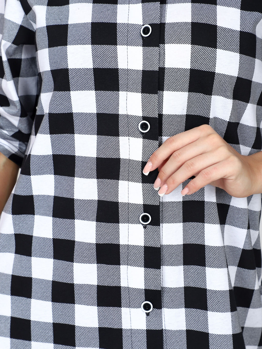 Халат - туника "Серая клетка" (М-679)