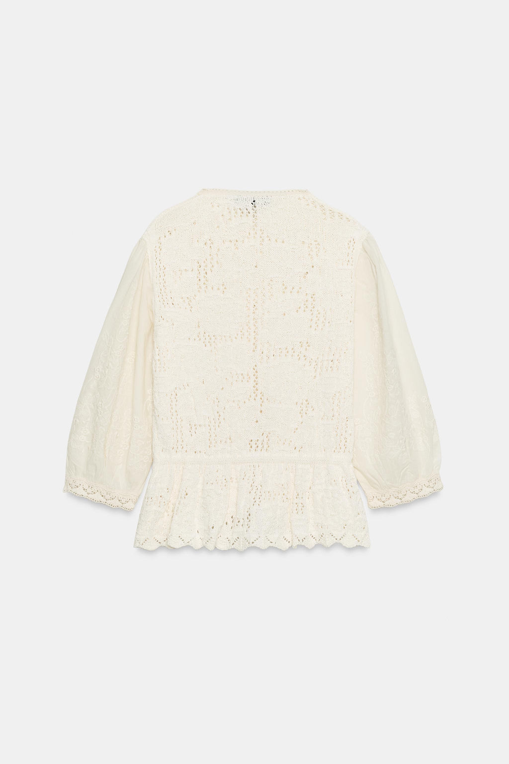 CHAQUETA ROM?NTICA PUNTO COMBINADO / Crudo - Zara фото 7