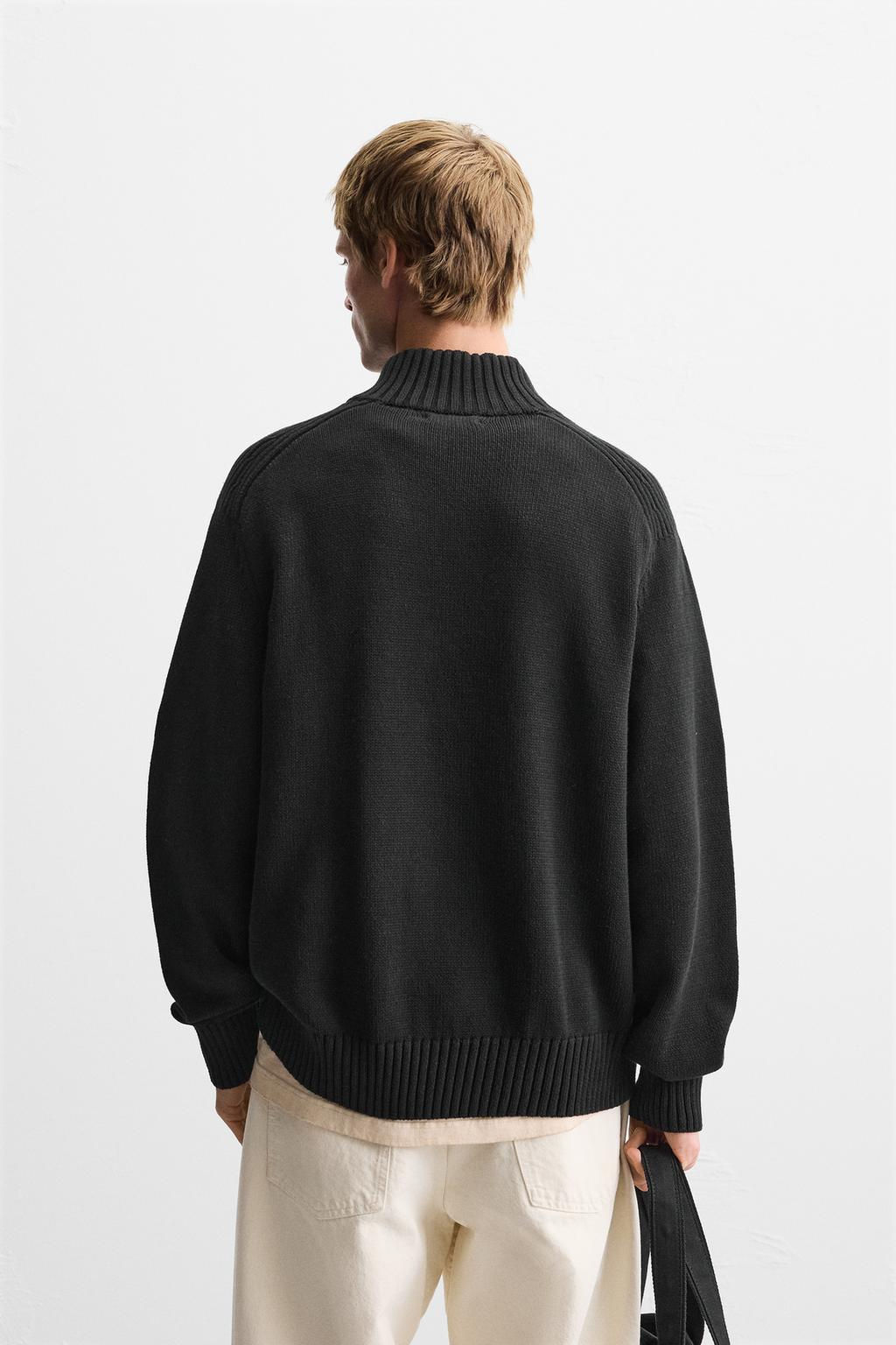 HIGH NECK QUARTER-ZIP SWEATER - Zara фото 3