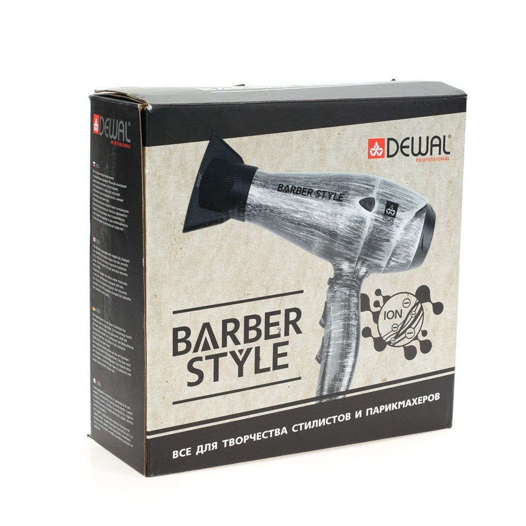 Dewal Профессиональный фен для волос / Barber Style 03-120 Steel, серый, 2200 Вт  фото 2