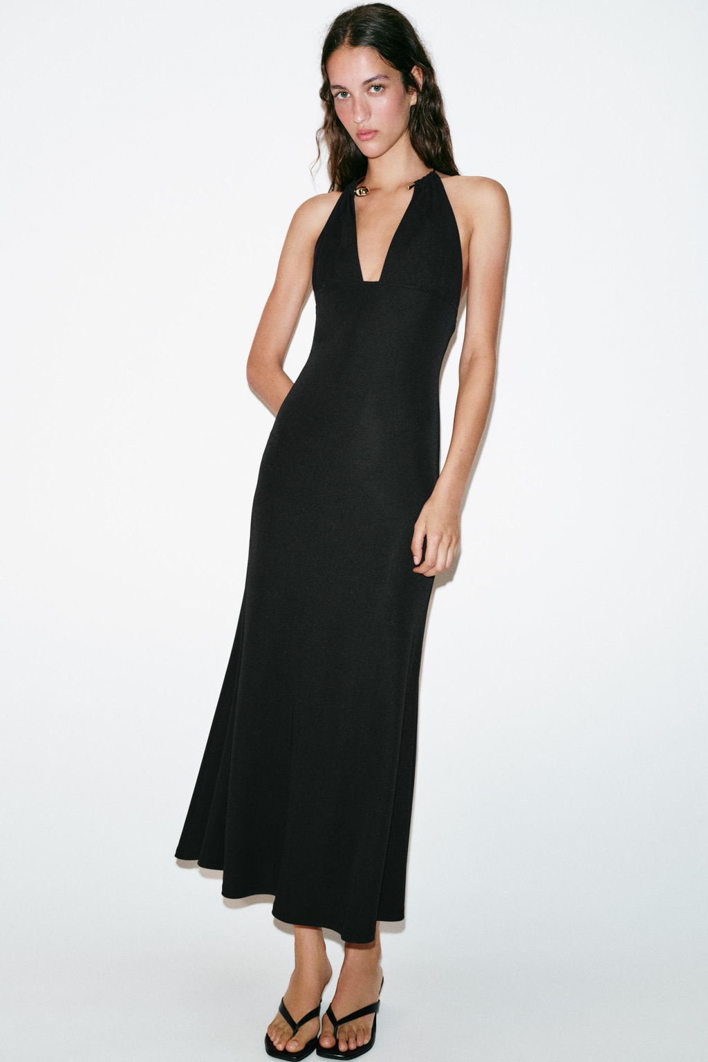 VESTIDO HALTER CHOKER / Negro