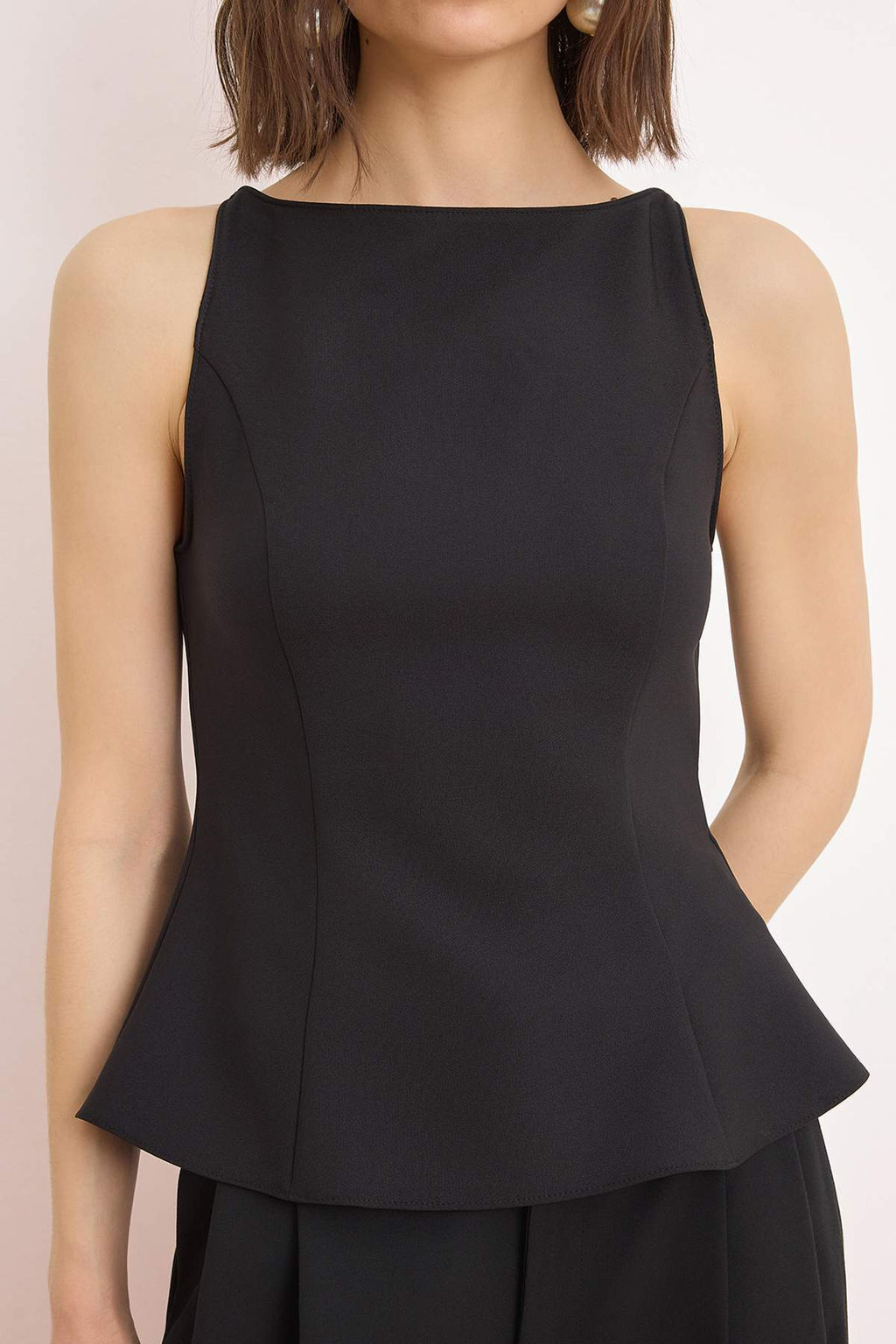 Mavi S?rt? Fiyonk Detayl? Peplum Dokuma Bluz TPRSS26BZ00045 - Trendyolmilla фото 8