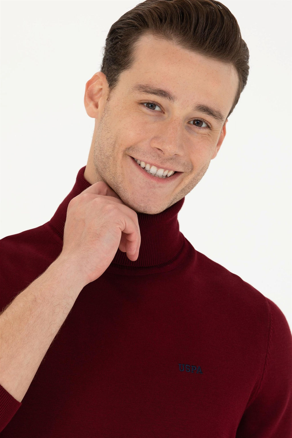 U. S. Polo Assn Мужской бордово-красный базовый свитер - U.s. polo assn фото 2