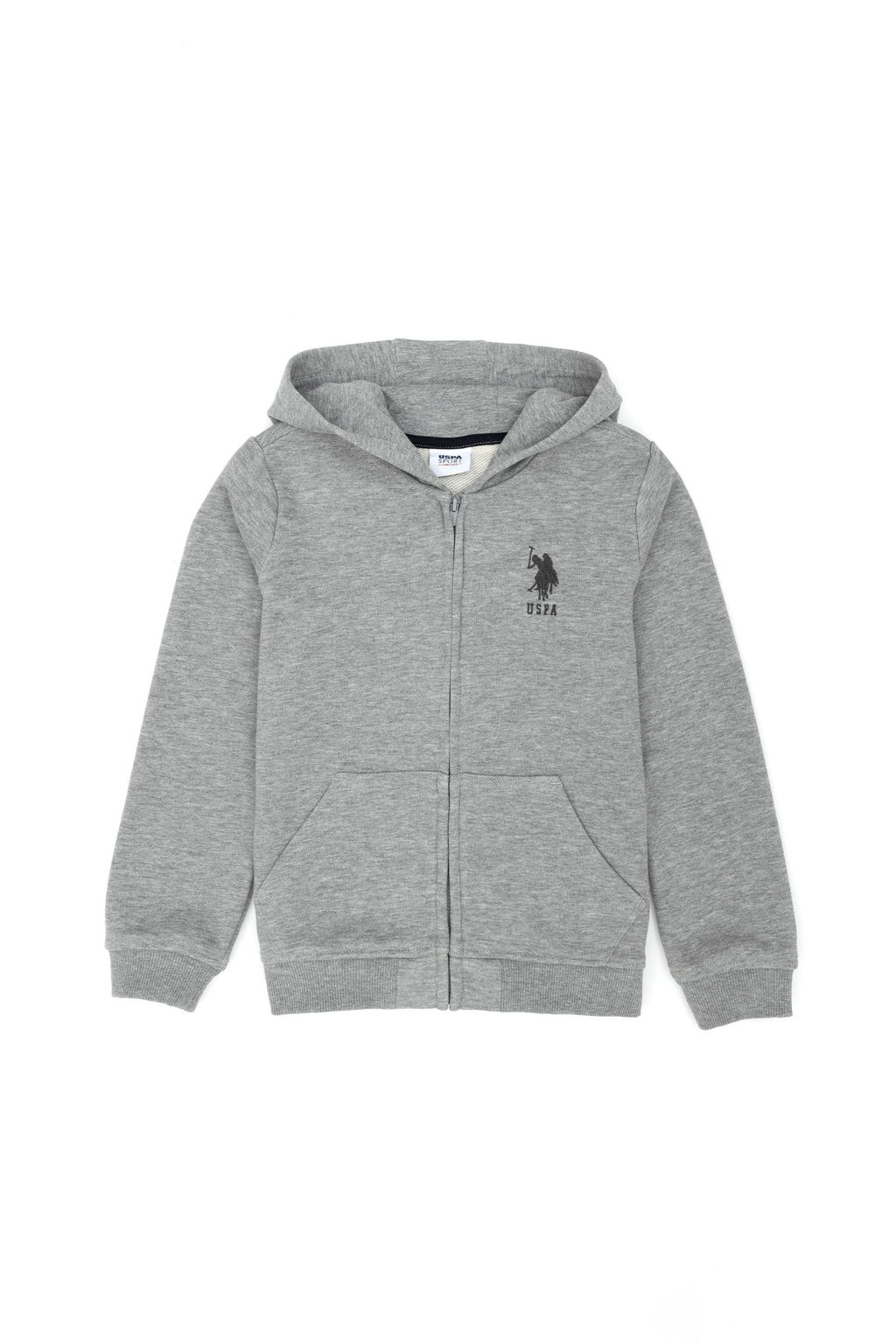 U. S. Polo Assn Детская серая меланжевая базовая толстовка с капюшоном - U.s. polo assn фото 7