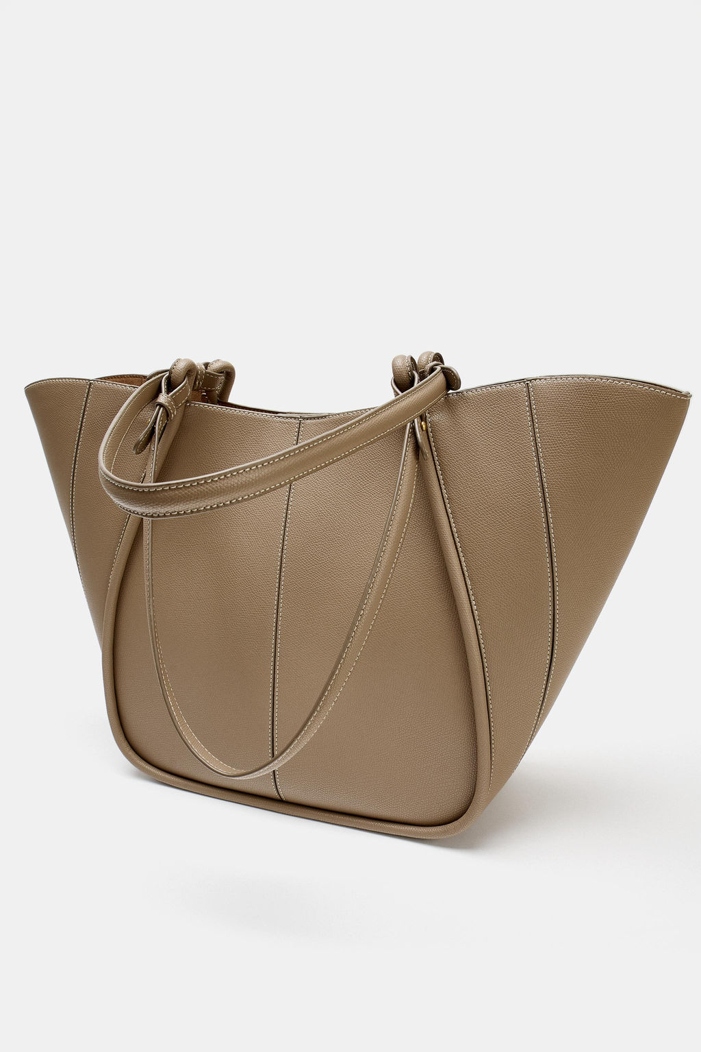 BOLSO SHOPPER DETALLE ASAS / Gris Topo - Zara фото 2
