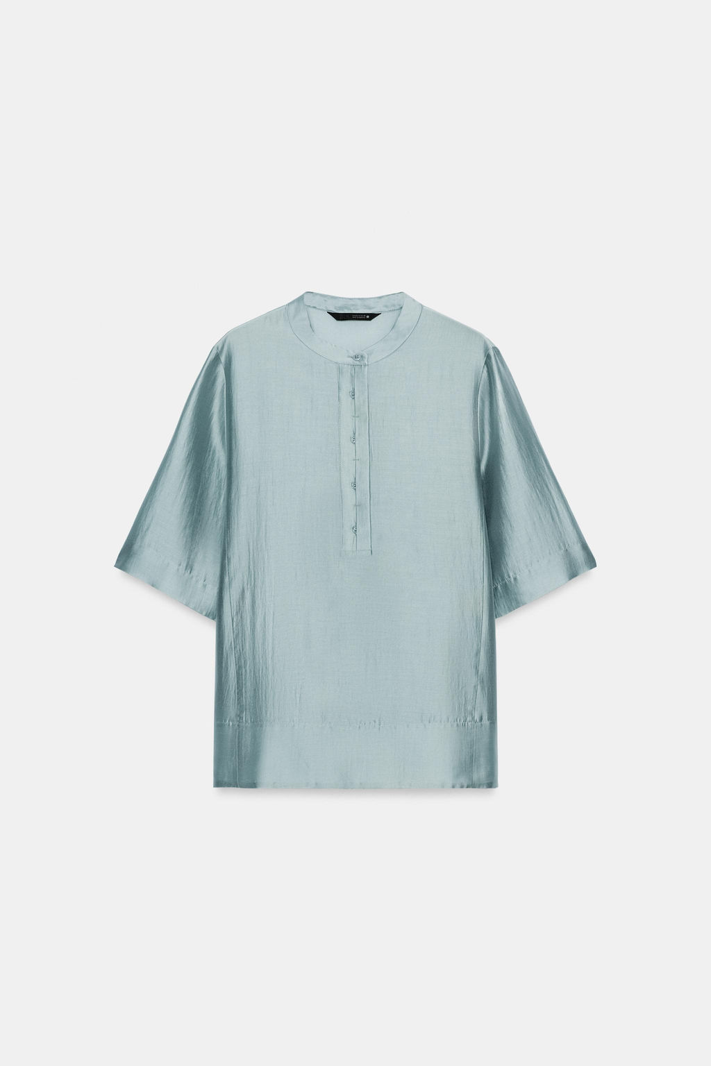 BLUSA FLUIDA MANGA CORTA ZW COLLECTION / Gris azul - Zara фото 7