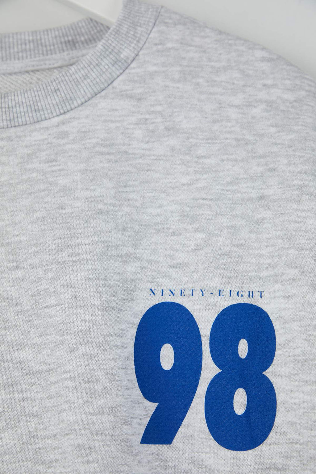 Teen Kar Melanj Ici Polarl? S?rt ve On Bask?l? Oversize/Genis Kesim Orme Sweatshirt TWOAW26SW00151 - Trendyolmilla фото 2