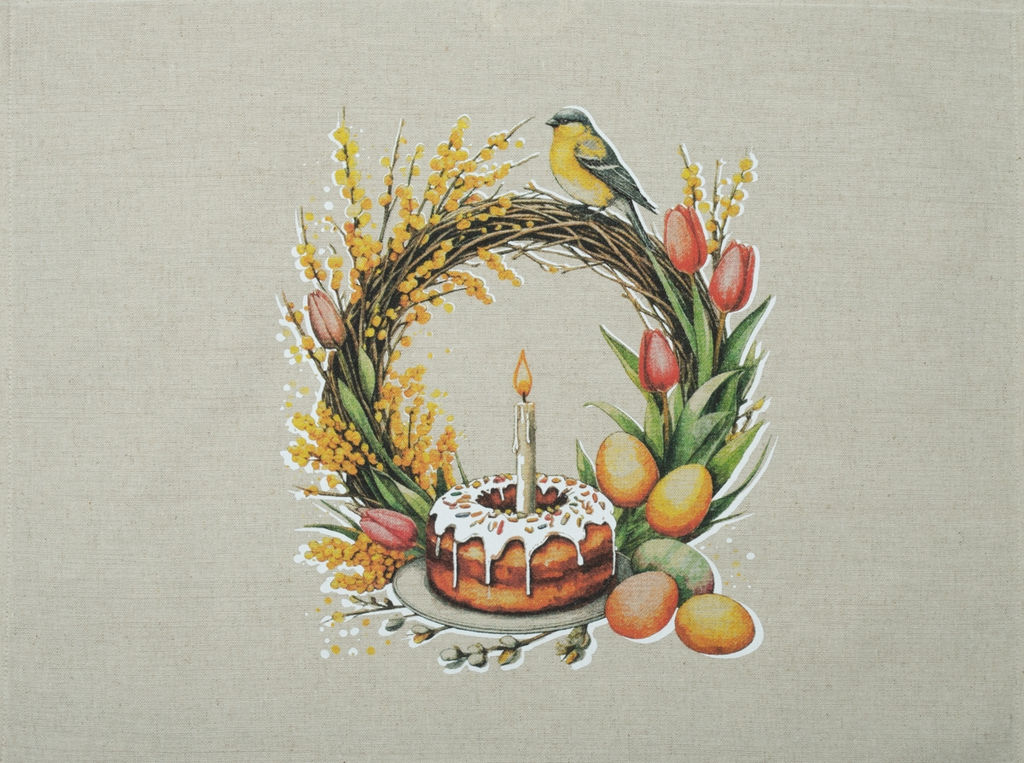 Полотенце 22С142-ШР+К/п.р. 45*60 "Пасхальный венок" цв. 1 рис. 1345