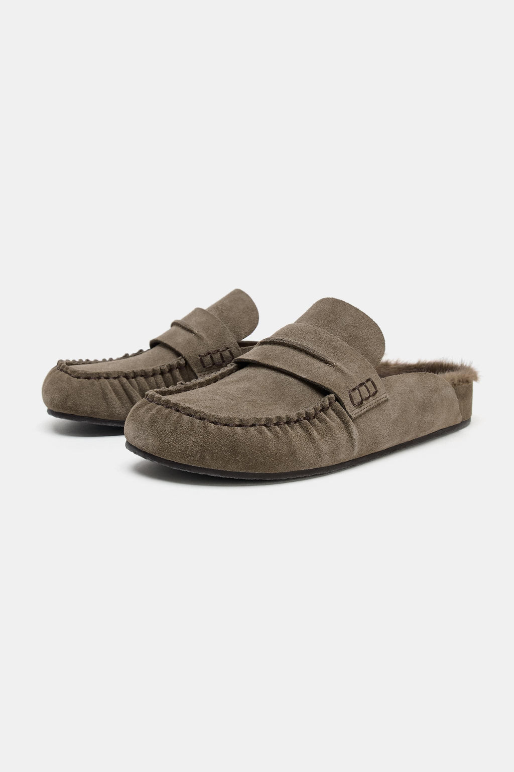 LEATHER SLINGBACK CLOGS - Zara фото 3