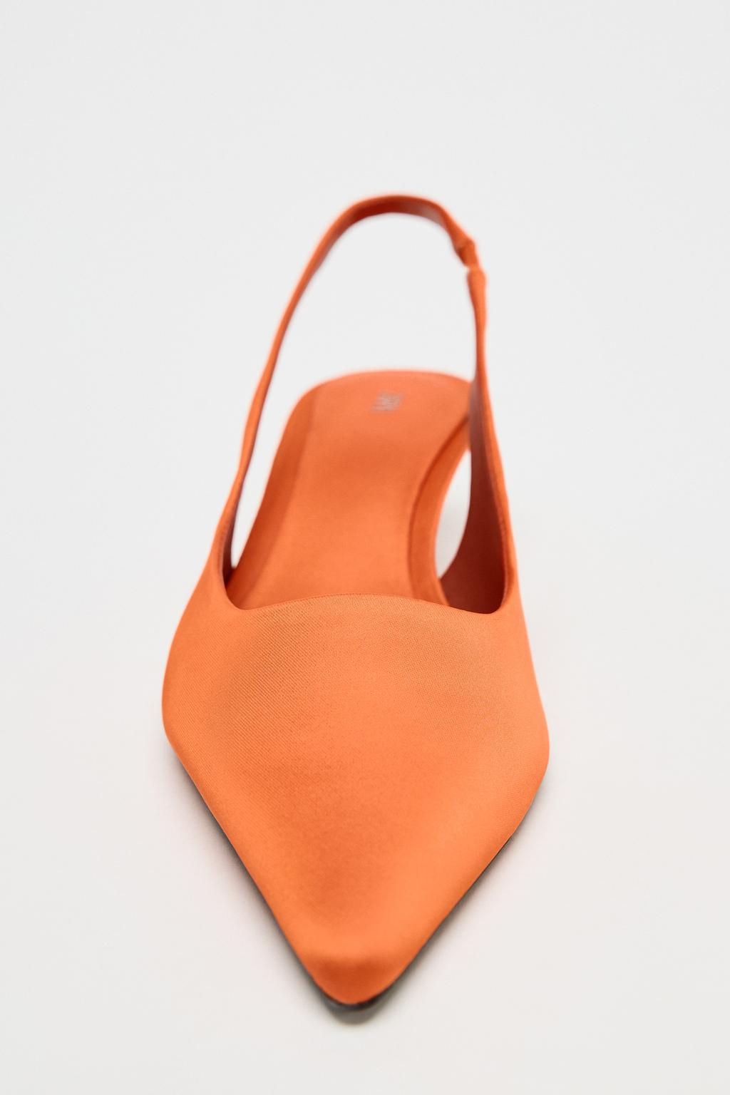 KITTEN HEEL SLINGBACK FABRIC SHOES - Zara фото 5