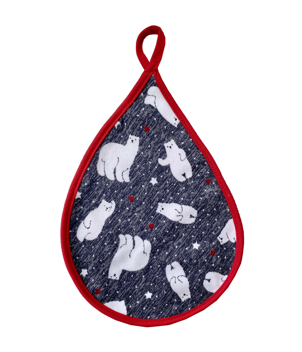 Прихватка, Капелька, трикотаж (Белый медведь) Ивановотекстиль