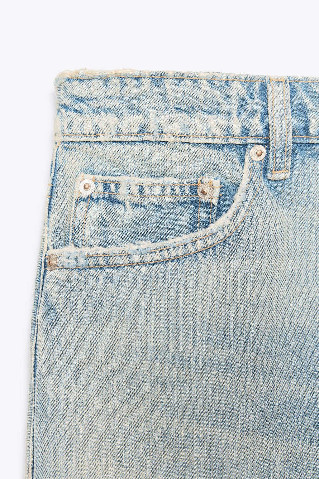 RIPPED TRF BAGGY DENIM BERMUDA JORTS - Zara фото 8