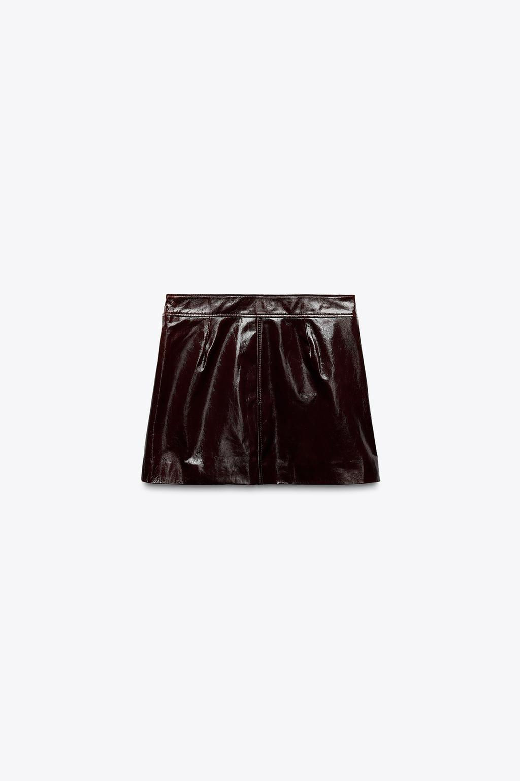 ZW COLLECTION 100% LEATHER SHORT SKIRT - Zara фото 5