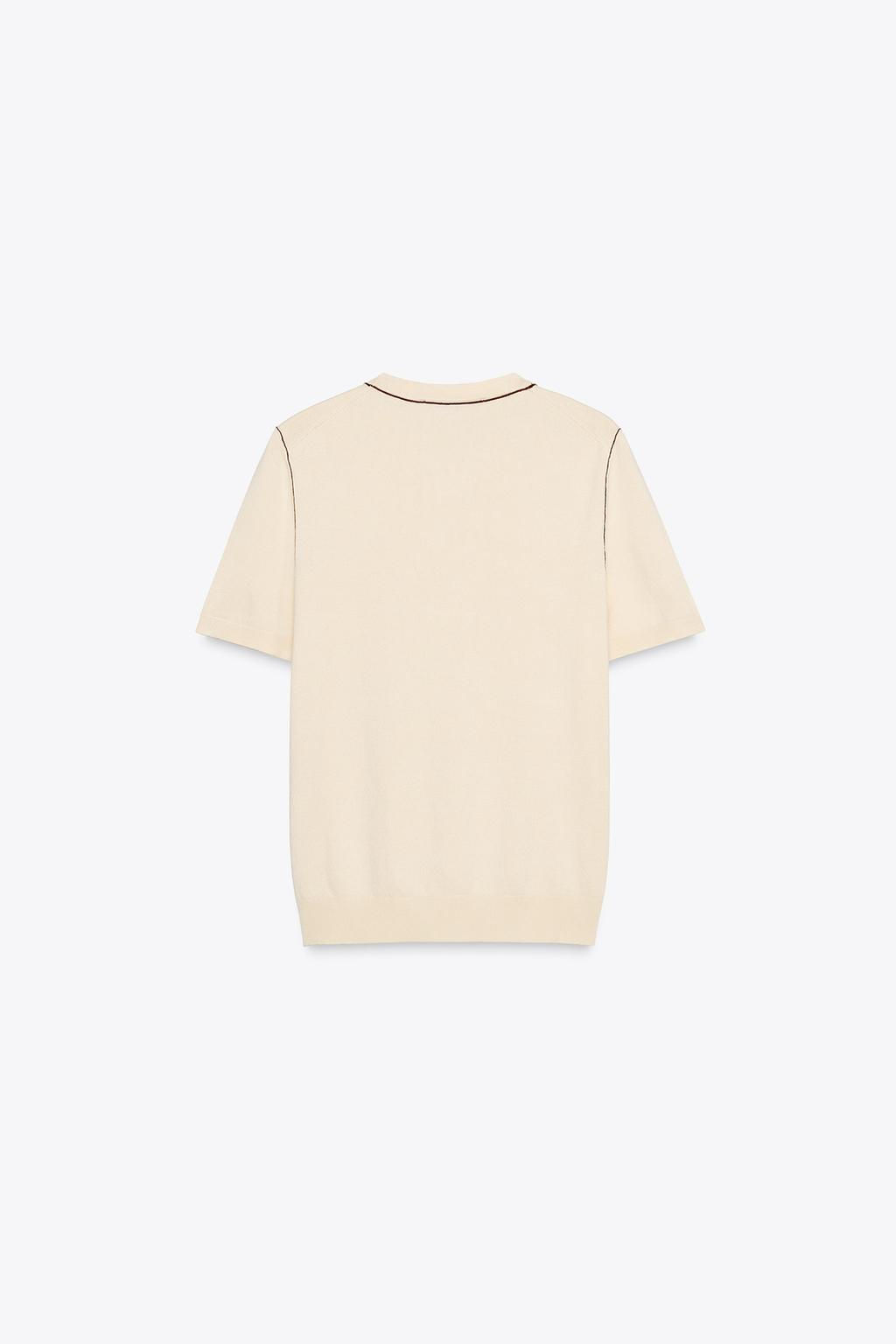 SHORT SLEEVE KNIT TOP WITH PIPING - Zara фото 30