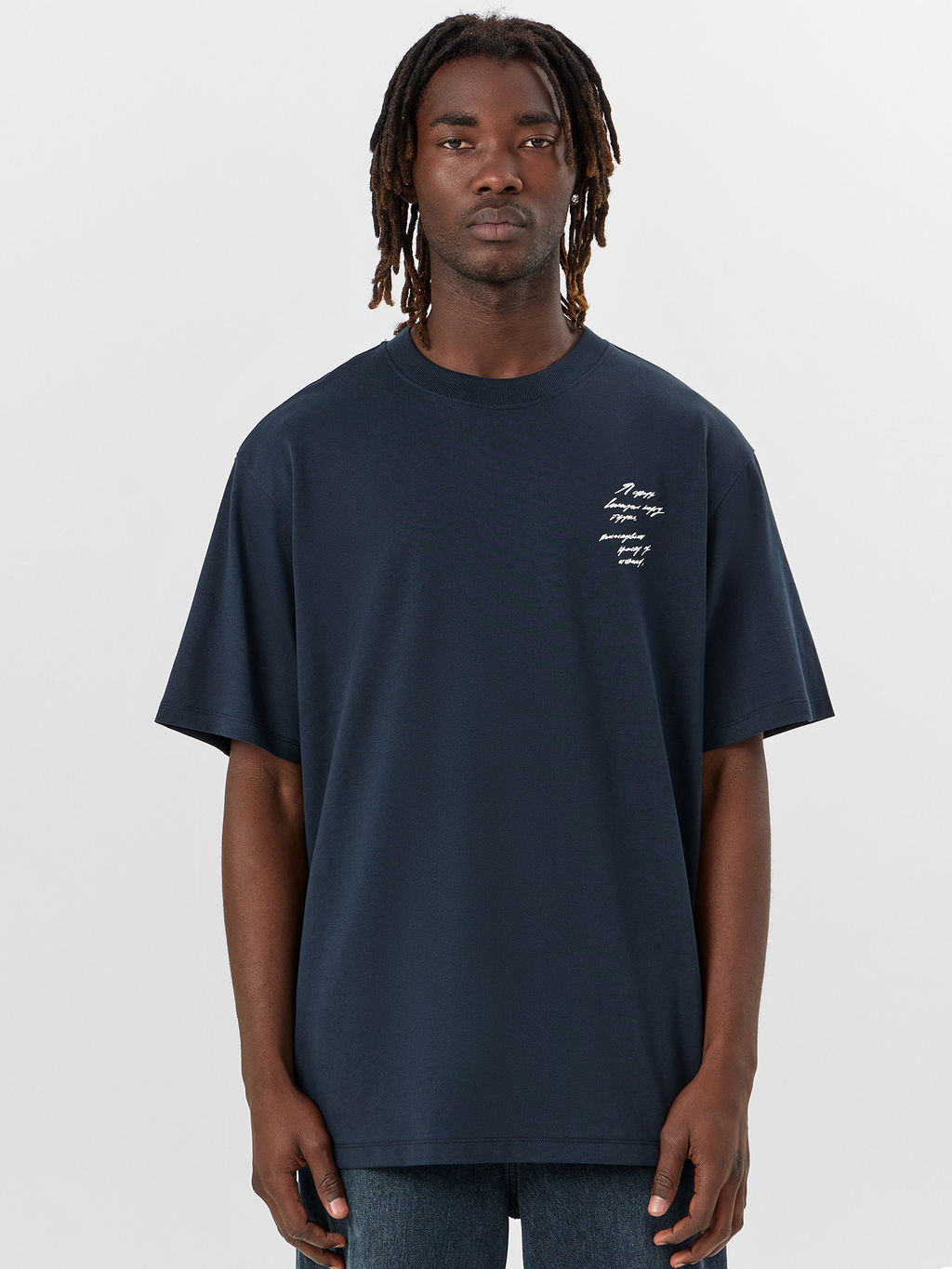 Футболка мужская синяя с принтом - Mark formelle фото 2