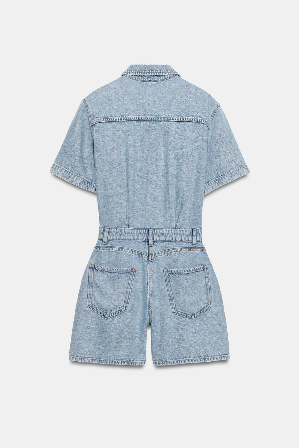 Z1975 SHORT FLOWY DENIM JUMPSUIT - Zara фото 9