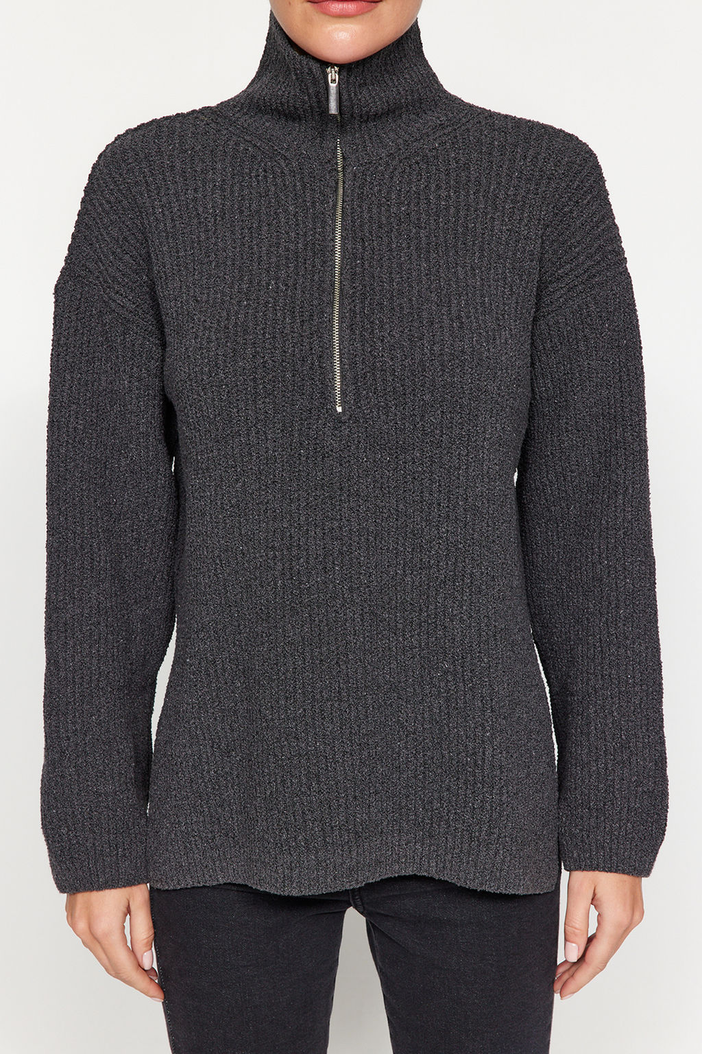 More Sustainable Antrasit Triko Kazak TWOAW24KZ01119 - Trendyolmilla фото 4