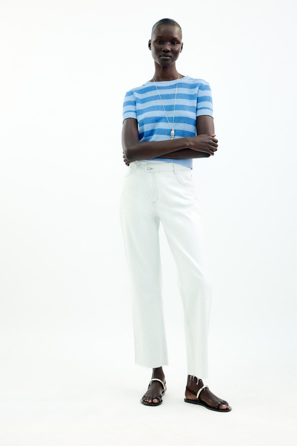 JEANS Z1975 STRAIGHT HIGH-WAIST CROSSOVER WAIST - Zara фото 20