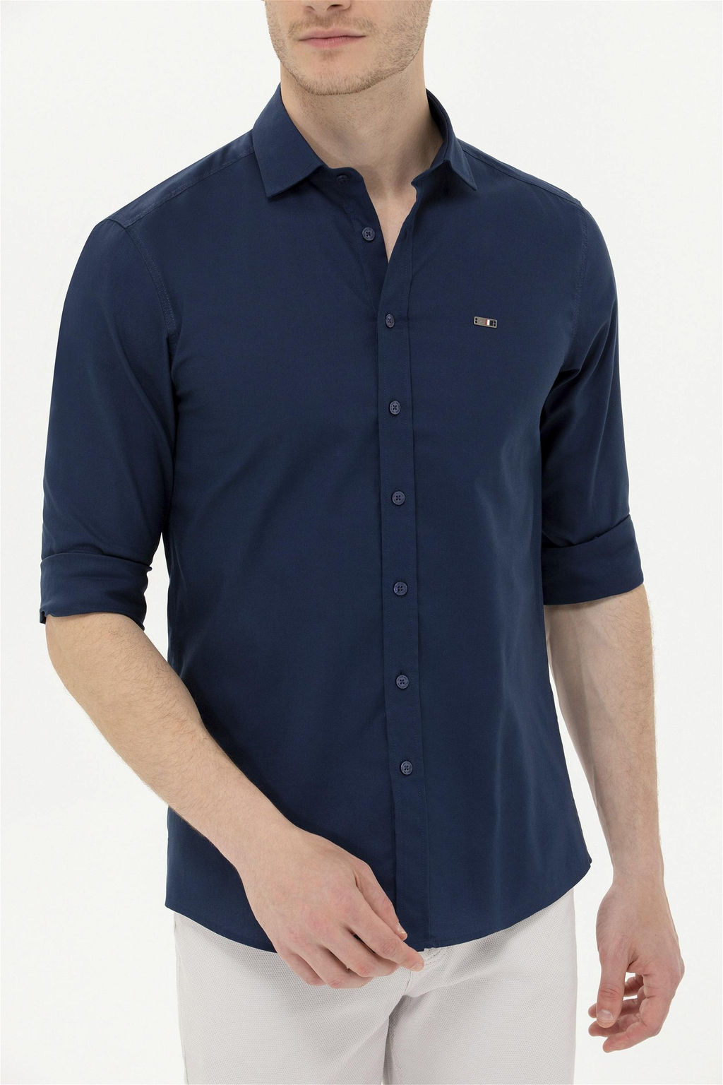 Мужская темно-синяя базовая рубашка с длинным рукавом Неожиданная скидка в корзине - U.s. polo assn фото 6