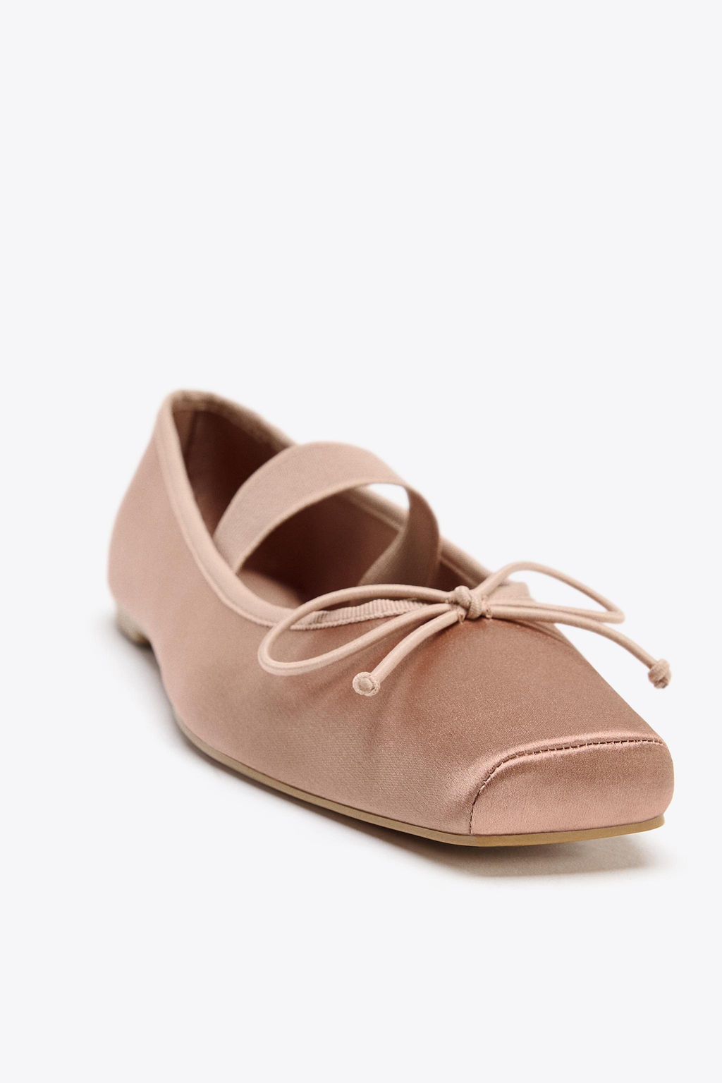 SATIN BALLET FLATS WITH BOW - Zara фото 12