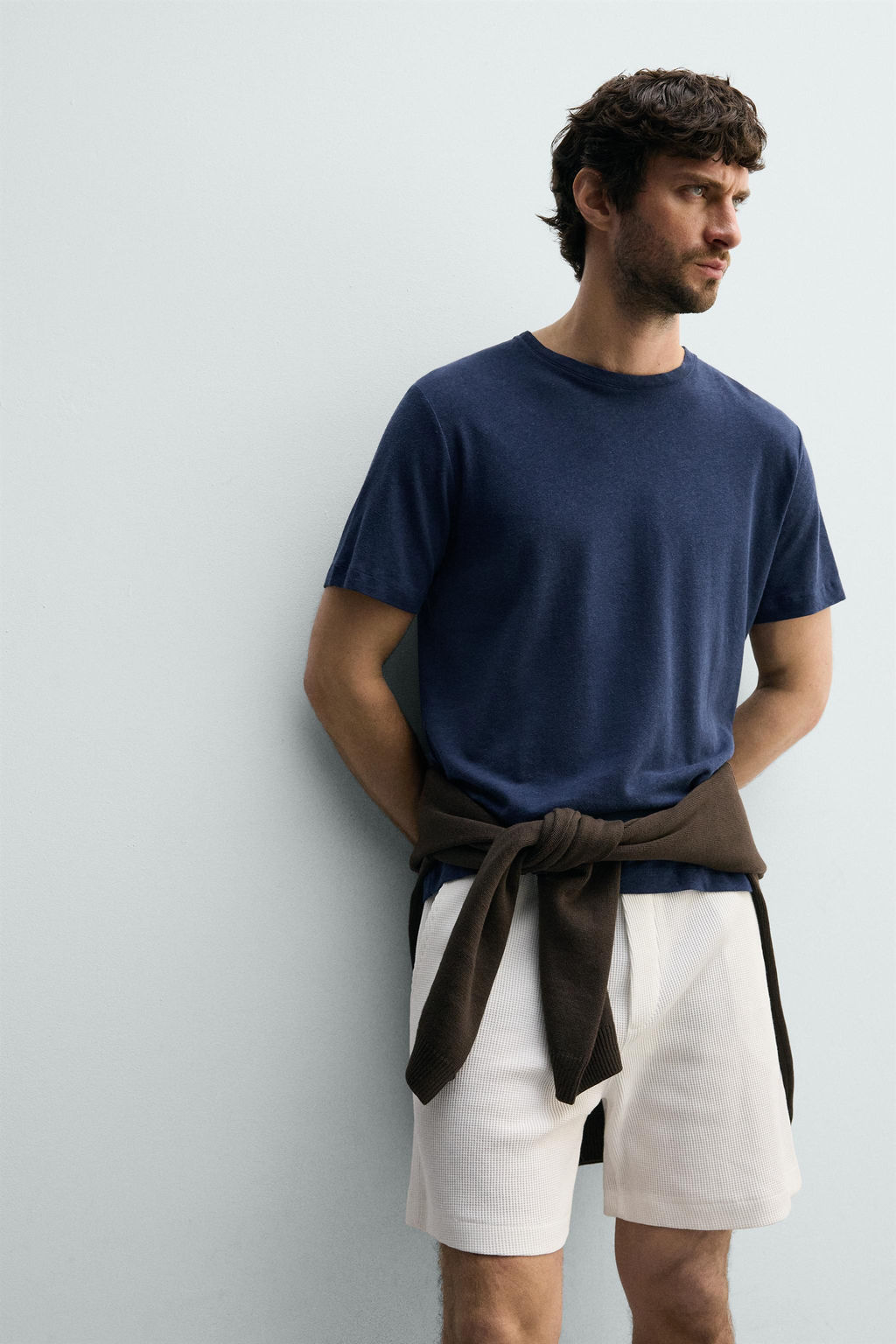 BERMUDA JOGGER ESTRUCTURA WAFFLE / Blanco roto - Zara фото 5