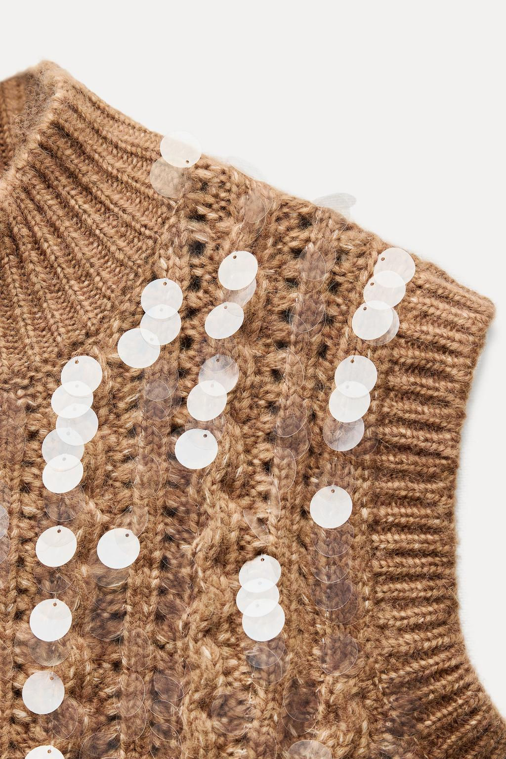 SEQUIN KNIT WAISTCOAT - Zara фото 4