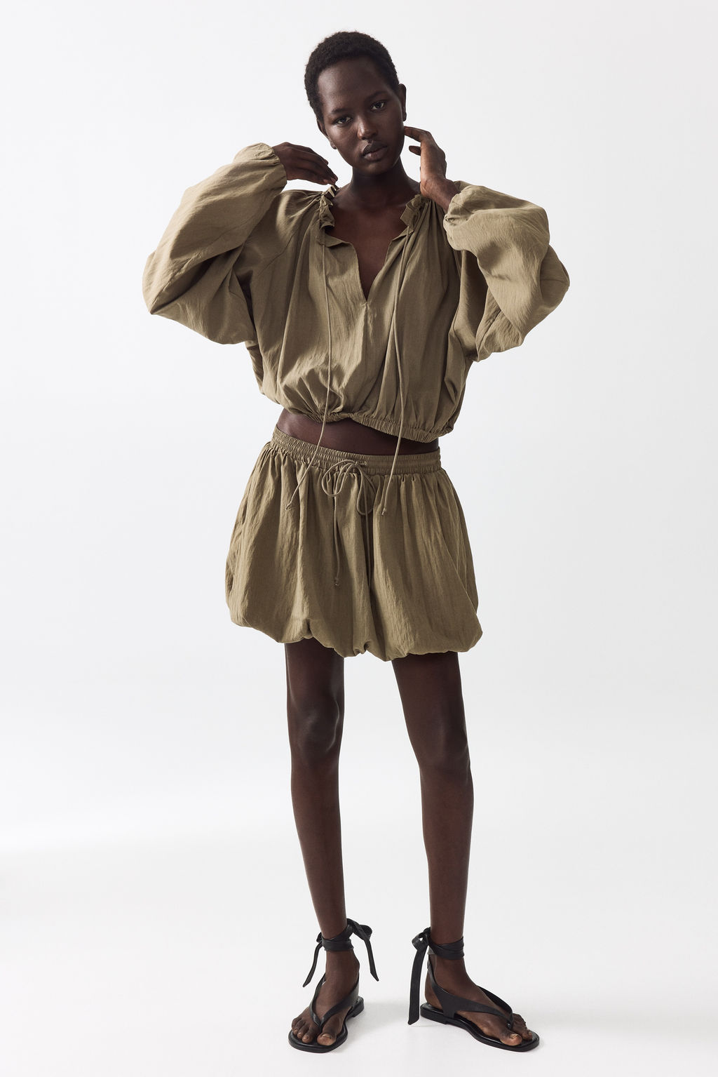 Blusa con bajo burbuja - H&m фото 6