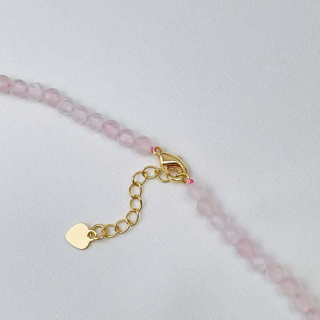 Колье из Розового кварца и Жемчуга 40 см +