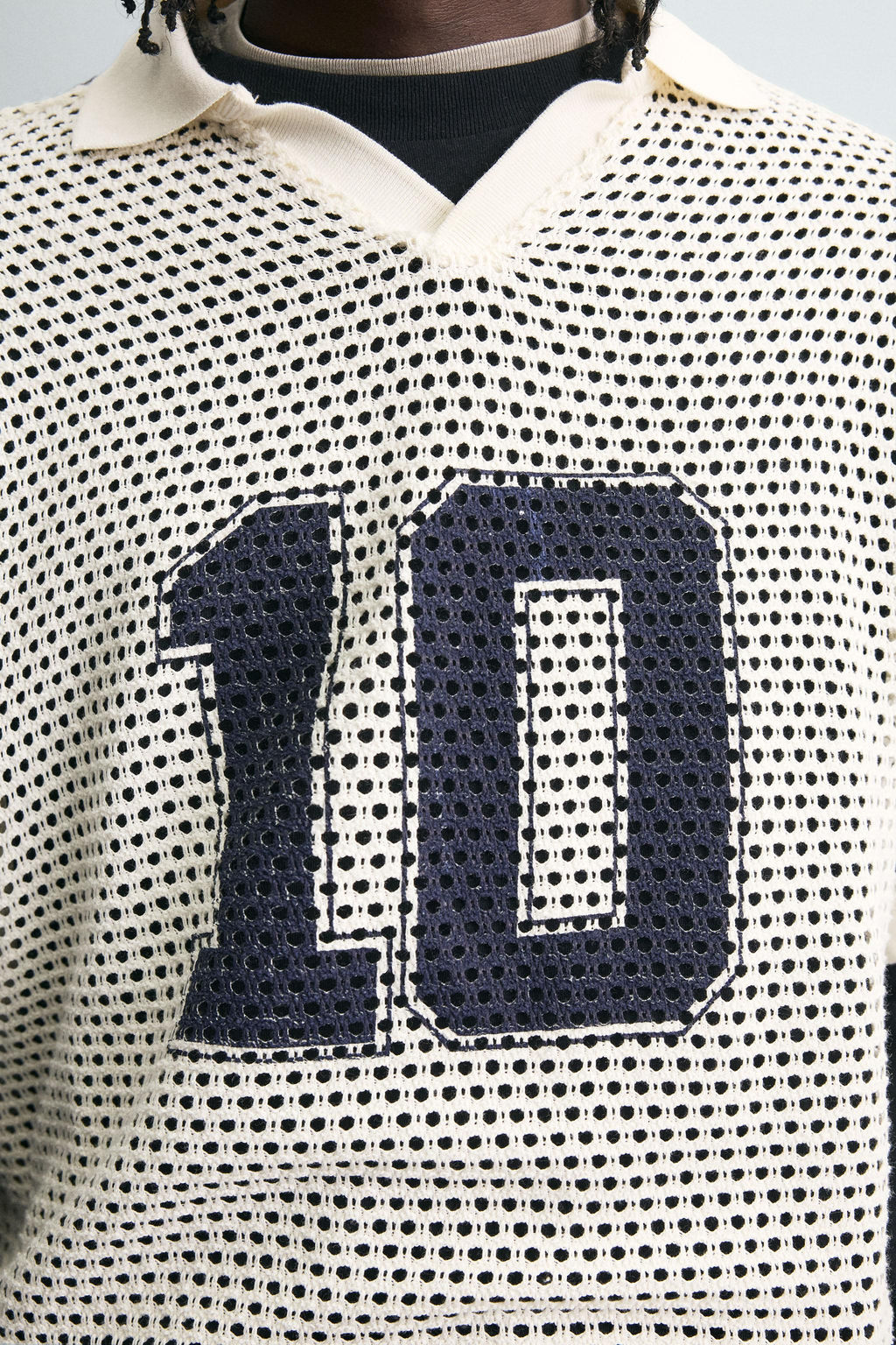 RETRO FOOTBALL OPEN-KNIT POLO SHIRT - Zara фото 5