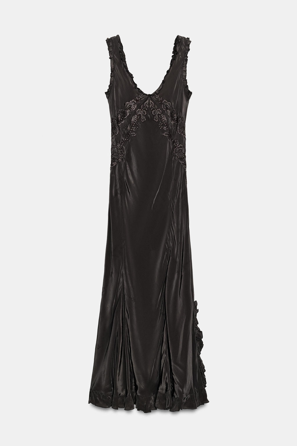 VESTIDO LARGO BORDADOS ZW COLLECTION / Gris antracita - Zara фото 8