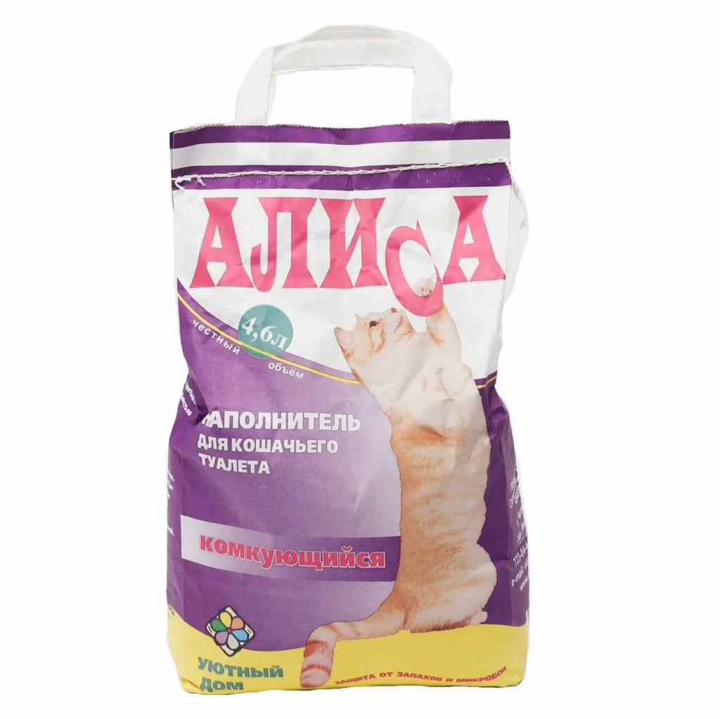 Наполнитель д/кошачьих туалетов АЛИСА комкующийся 4,6л