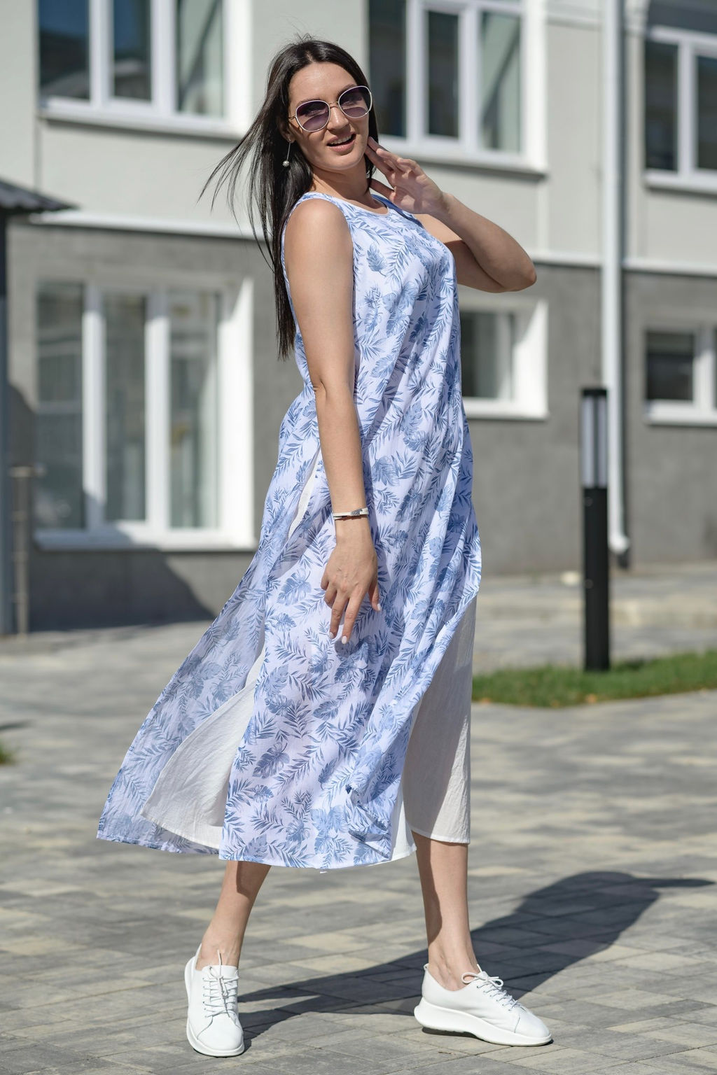 Двухслойное платье-сарафан 100% хлопок