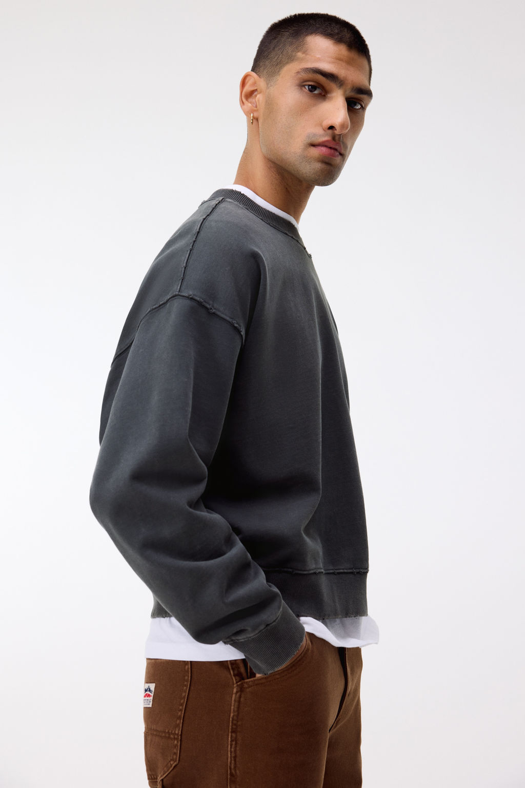 Sudadera con efecto lavado Oversized Fit - H&m фото 6