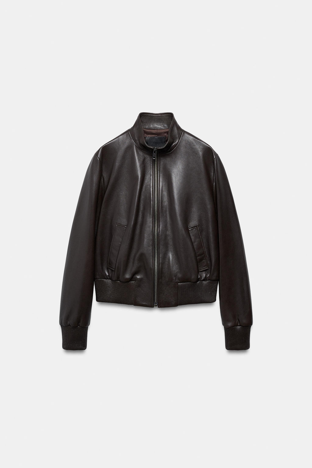 100% LEATHER BOMBER JACKET ZW COLLECTION - Zara фото 19