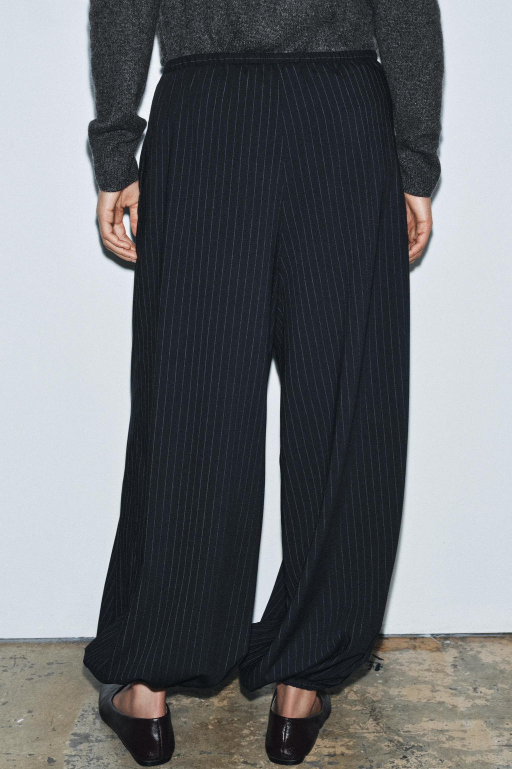 ZW COLLECTION PINSTRIPE BALLOON TROUSERS - Zara фото 3
