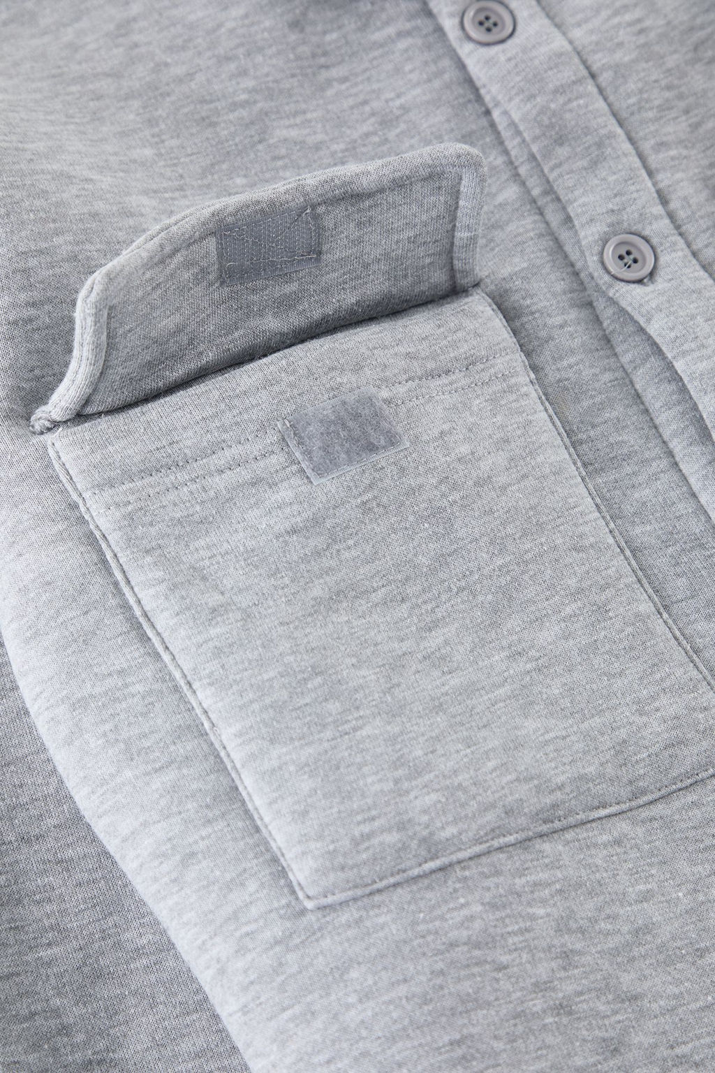 Gri Melanj Regular/Normal Kesim Gomlek Yaka Kapakl? Cepli Ici Polarl? Gomlek TMNAW23GO00053