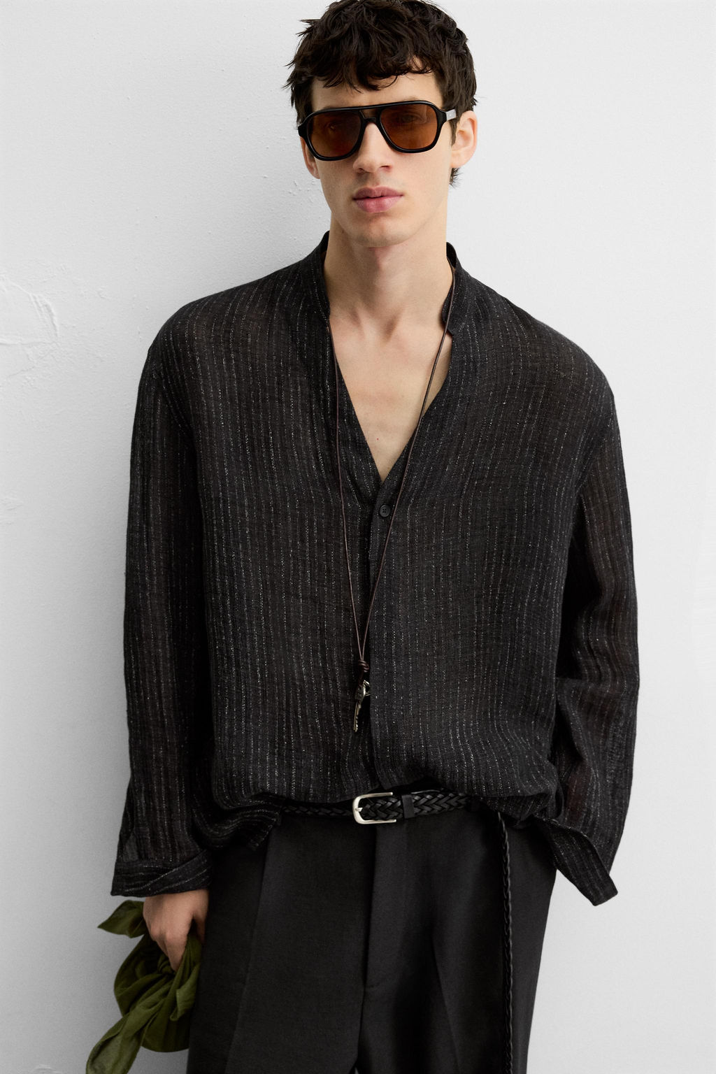 SEMI-SHEER TEXTURED SHIRT - Zara фото 5