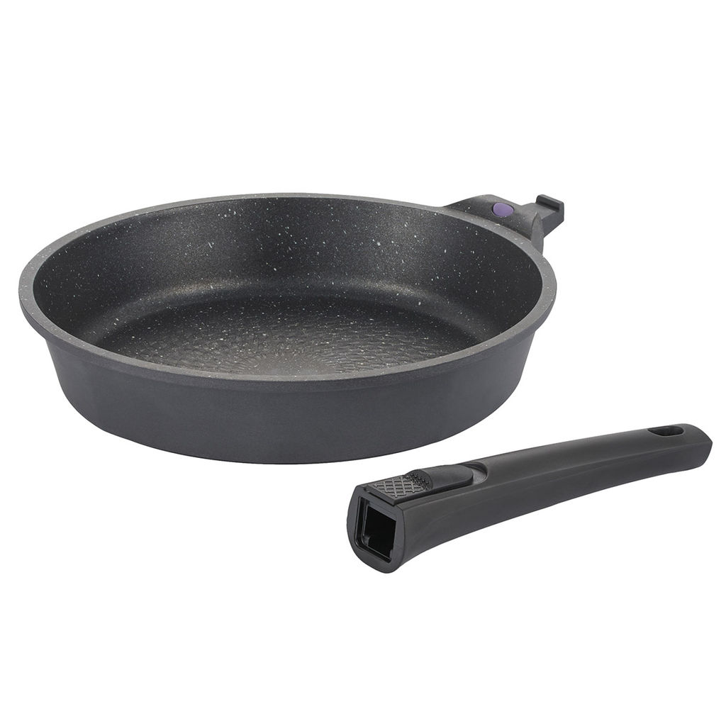 2484 GIPFEL Сковорода PROOFET 24х5см из литого алюминия с 2-слойным антипригарным мраморным покрытием Whitford Xylan Plus, индукционным дном, со съемной бакелитовой ручкой. Толщина: 2.0/4.7мм
