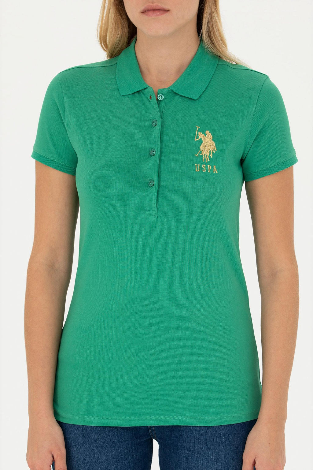 Женская зеленая базовая футболка - U.s. polo assn фото 6