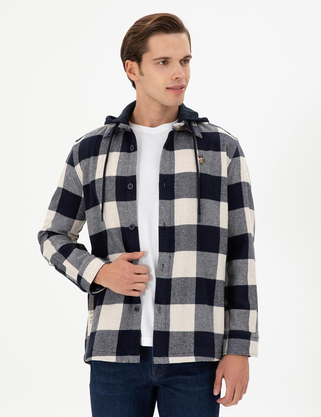 Мужская темно-синяя рубашка с длинным рукавом - U.s. polo assn фото 8