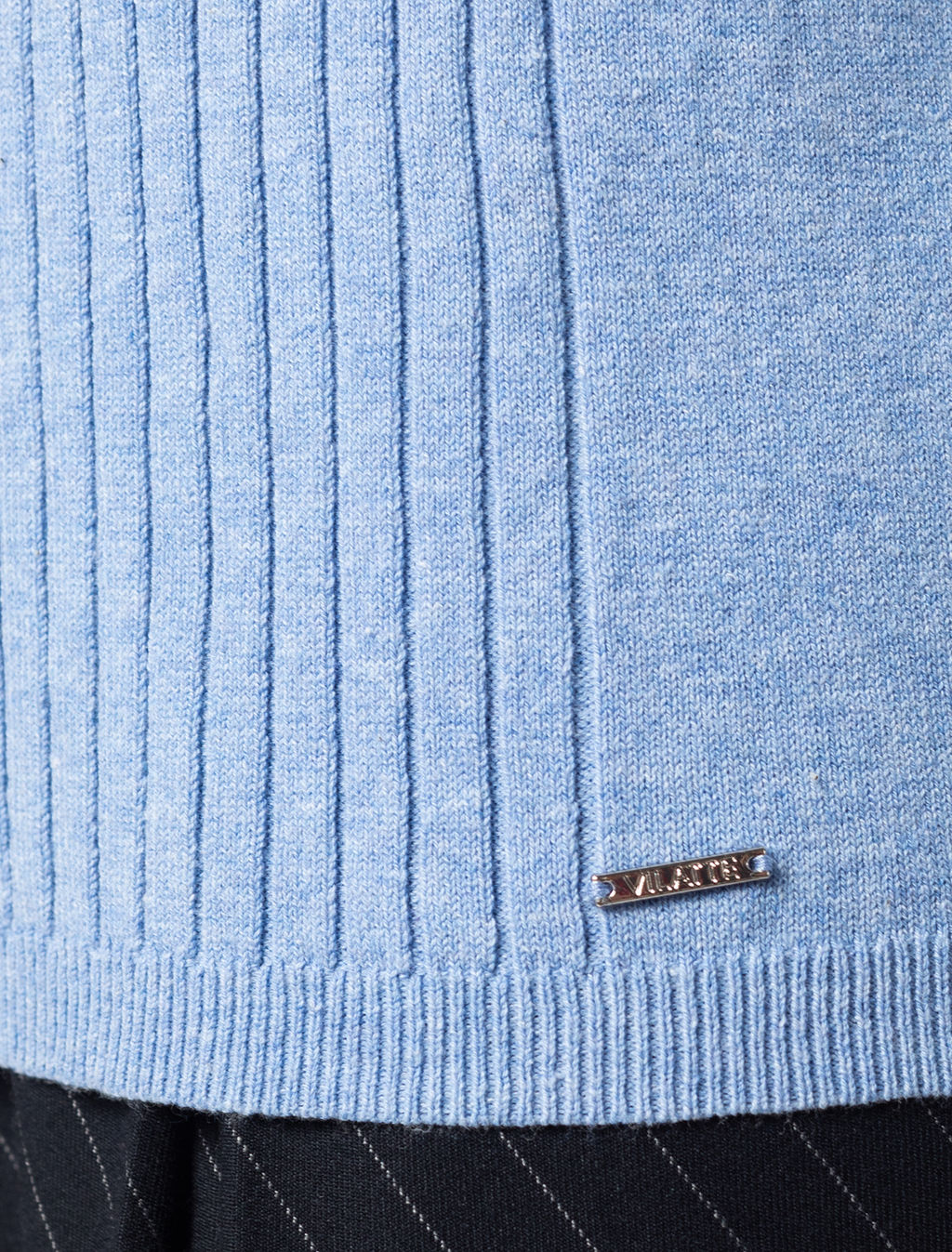 VILATTE / Свитер их хлопка с нейлоном с декоративными элементами вязки  фото 2