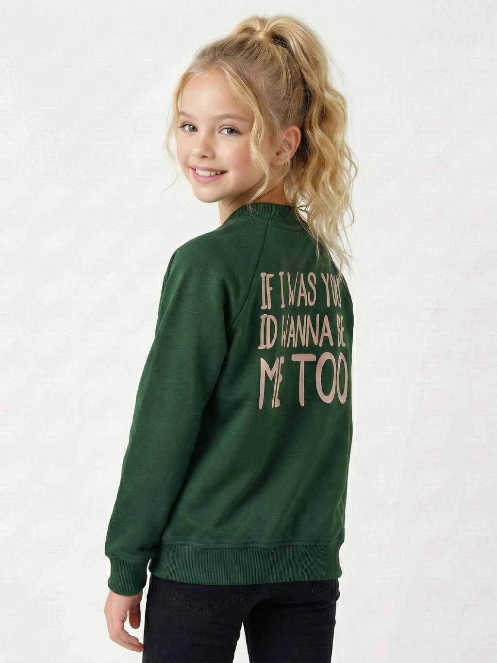 Толстовка для девочки на молнии 22-5528 зеленый