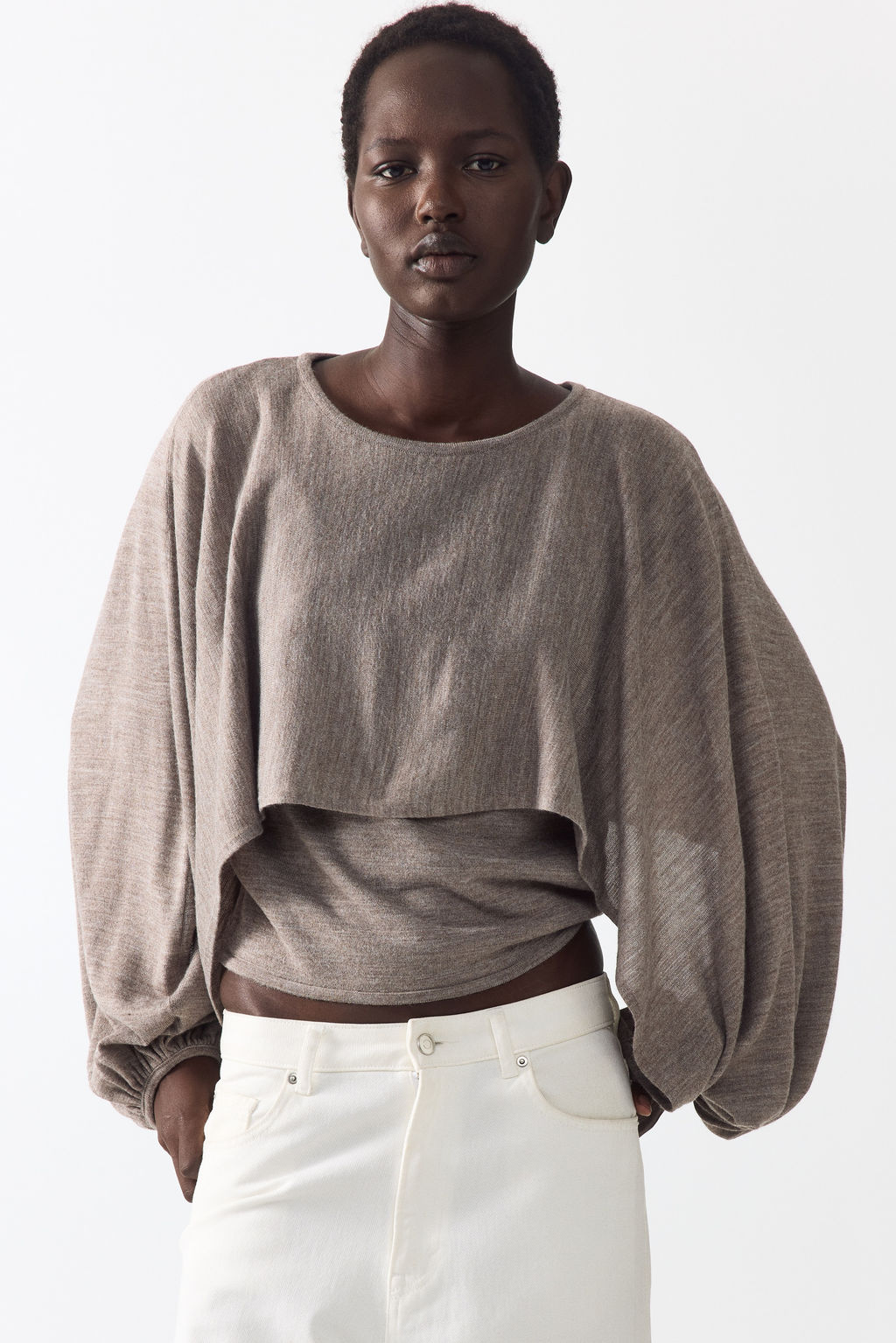 Top efecto layering en punto fino - H&m фото 7